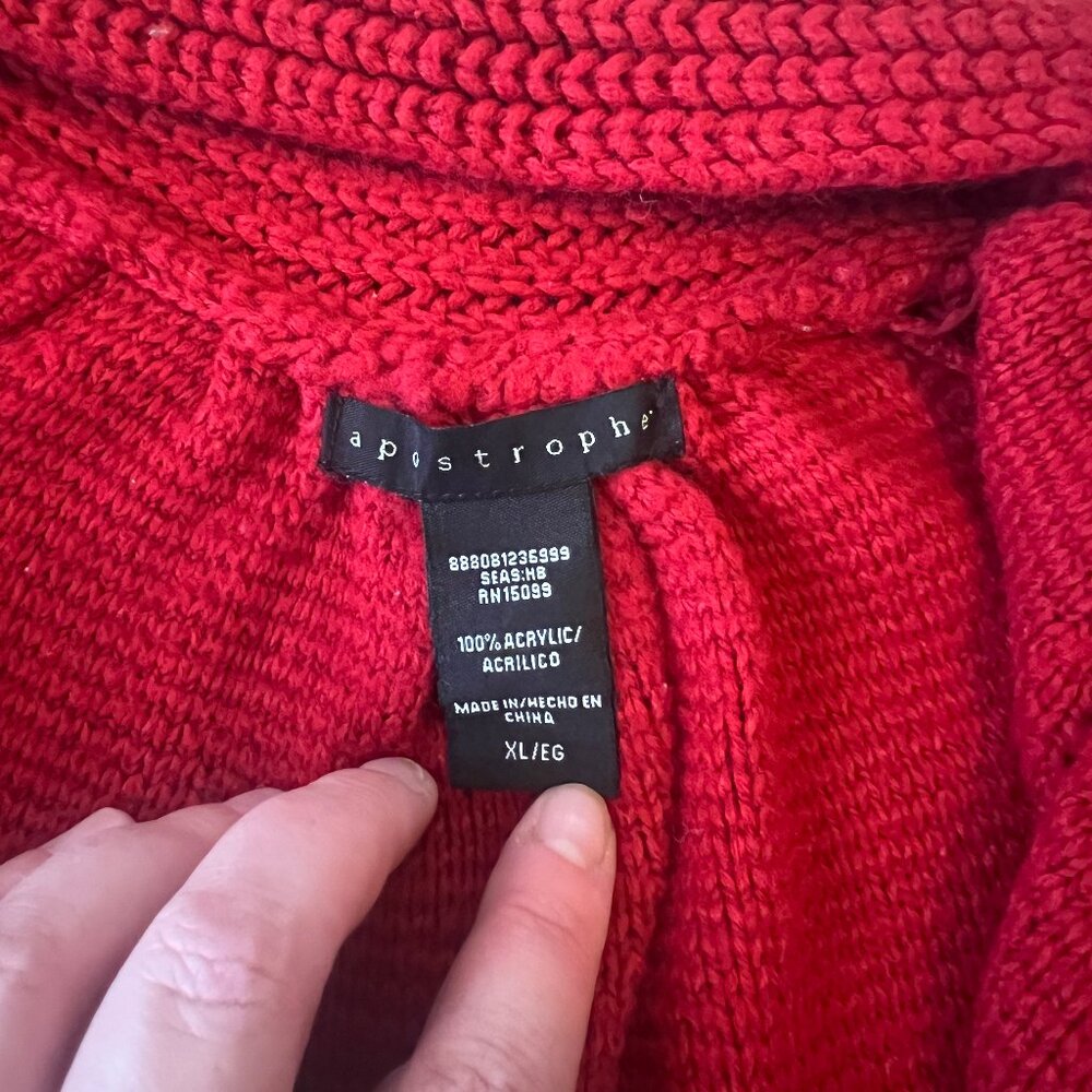 apostrophe Size XL Red Sweater - Picture 4 of 5